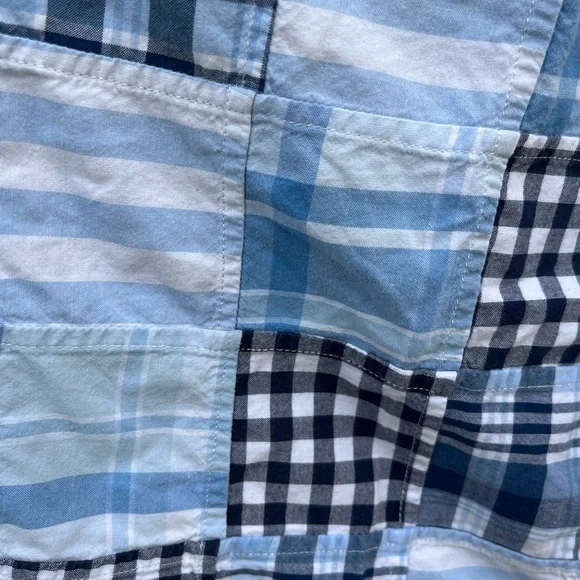 L.L. Bean Favorite Fit Patchwork Checkered Madras Cotton Preppy Shorts - 14 - Picture 6 of 10